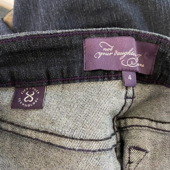 NYDJ Not Your Daughter's Jeans Faux Leather Accent Back Pockets Size 4 NWT NEW - Picture 12 of 13